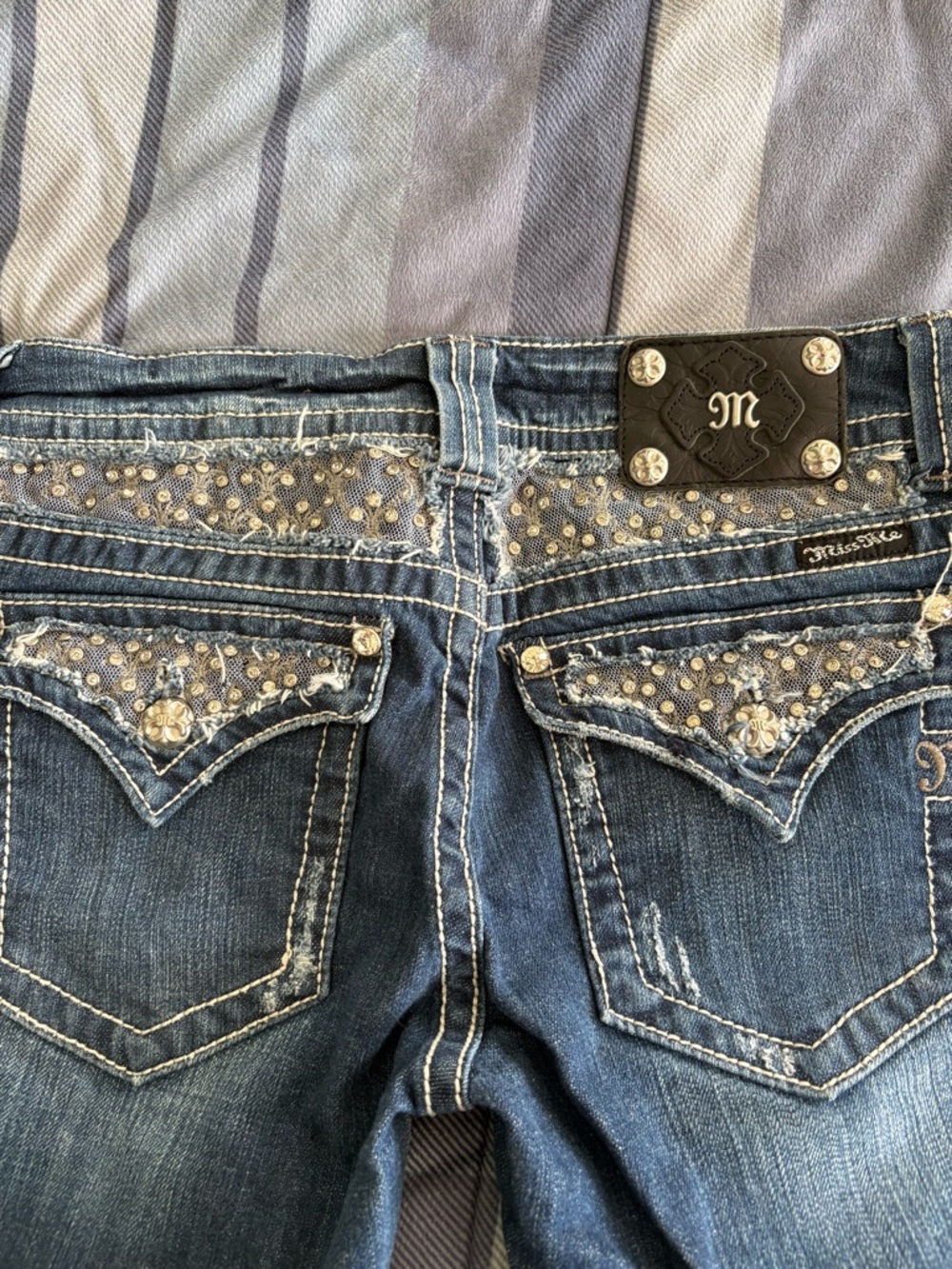 Miss Me Blue Embellished Boot Cut Jeans